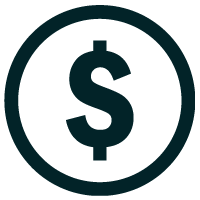 Fee schedule dollar sign icon